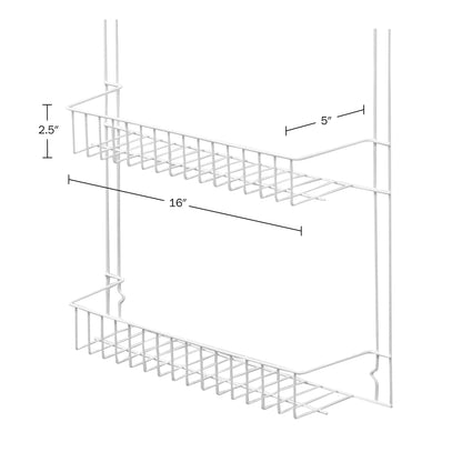 6-Tier Adjustable over the Door Pantry Organizer - Powder-Coated Steel Hanging Pantry Shelves and Rack for Kitchen Organization (White)