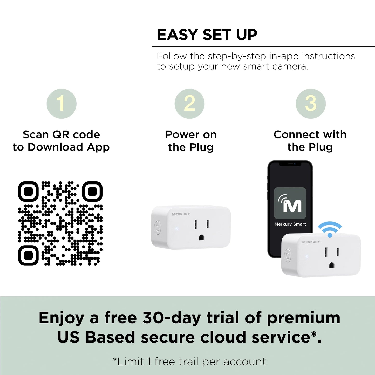 Wi-Fi Plug - Smart Outlet Compatible with Alexa & Google, White (3-Pack)